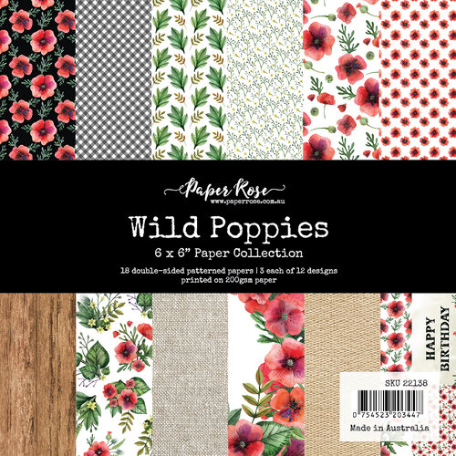 Paper Rose - 6 x 6 Collection Pack - Wild Poppies 1 Paper Rose - 6 x 6 Collection Pack - Wild Poppies