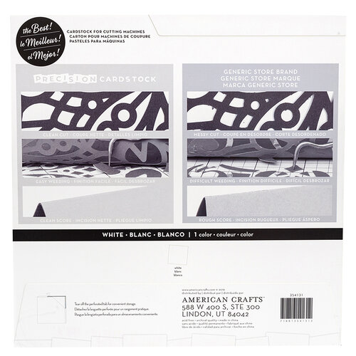 American Crafts - 12 x 12 Precision Cardstock Pack - 60 Sheets - Textured - White 2 American Crafts - 12 x 12 Precision Cardstock Pack - 60 Sheets - Textured - White