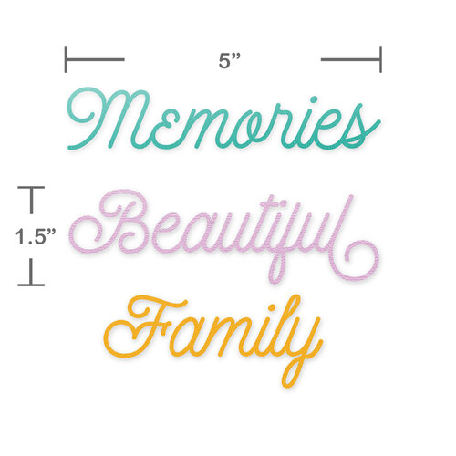 Scrapbook.com - Decorative Die Set - Beautiful Family Sentiments