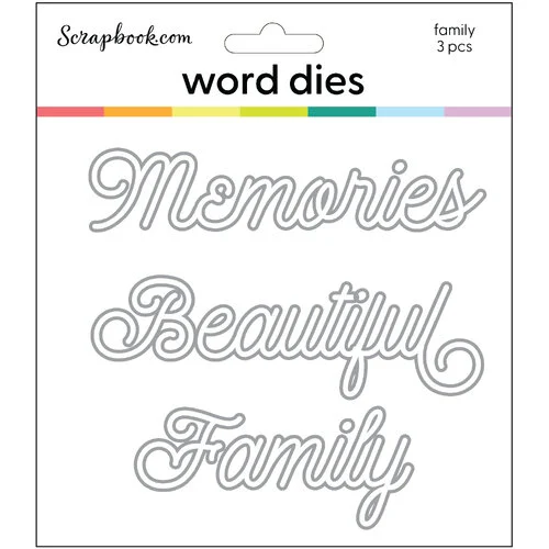 Scrapbook.com - Decorative Die Set - Beautiful Family Sentiments