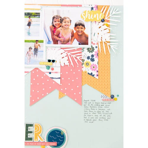 Echo Park - Pool Party Collection - 12 x 12 Cardstock Stickers - Elements