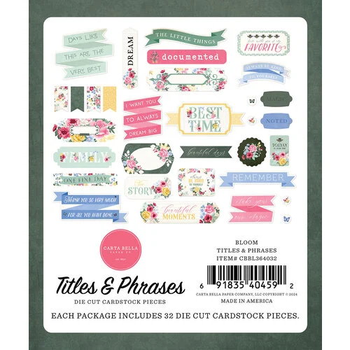 Carta Bella Paper - Bloom Collection - Ephemera - Titles And Phrases 3 Carta Bella Paper - Bloom Collection - Ephemera - Titles And Phrases