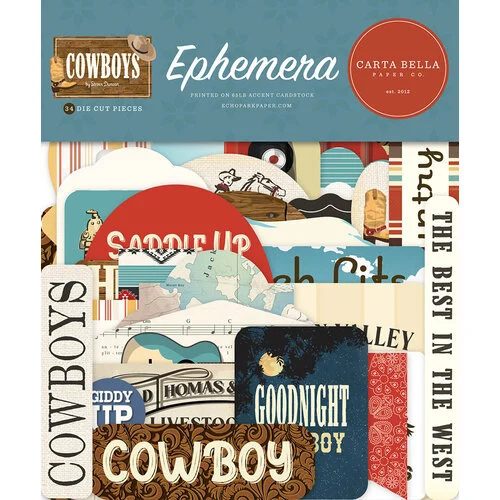 Carta Bella Paper - Cowboys Collection - Ephemera 1 Carta Bella Paper - Cowboys Collection - Ephemera