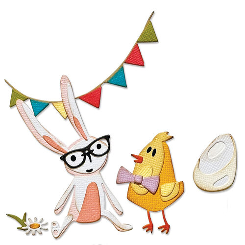Sizzix - Tim Holtz - Thinlits Dies - Vault Bunny and Chick 1 Sizzix - Tim Holtz - Thinlits Dies - Vault Bunny and Chick