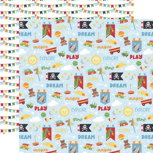 Echo Park - My Little Boy Collection - 12 x 12 Double Sided Paper - Learn Grow Explore 1 Echo Park - My Little Boy Collection - 12 x 12 Double Sided Paper - Learn Grow Explore