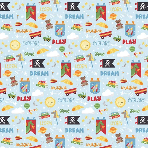 Echo Park - My Little Boy Collection - 12 x 12 Double Sided Paper - Learn Grow Explore 2 Echo Park - My Little Boy Collection - 12 x 12 Double Sided Paper - Learn Grow Explore