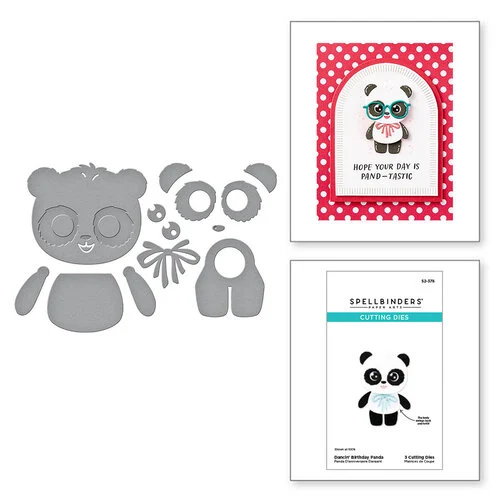 Spellbinders - Monster Birthday Collection - Etched Dies - Dancin' Birthday - Panda