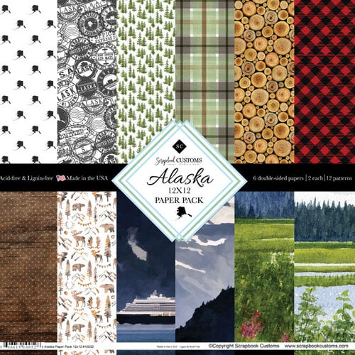 Scrapbook Customs - 12 x 12 Paper Pack - Alaska 1 Scrapbook Customs - 12 x 12 Paper Pack - Alaska