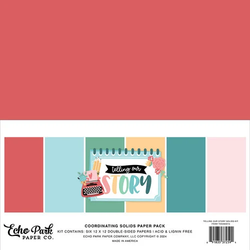 Echo Park - Telling Our Story Collection - 12 x 12 Paper Pack - Solids 1 Echo Park - Telling Our Story Collection - 12 x 12 Paper Pack - Solids
