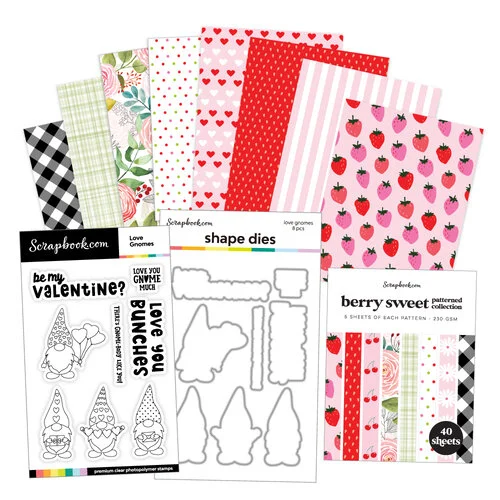 Scrapbook.com - Love Gnomes Bundle - Dies, Paper, Stamp 1 Scrapbook.com - Love Gnomes Bundle - Dies, Paper, Stamp