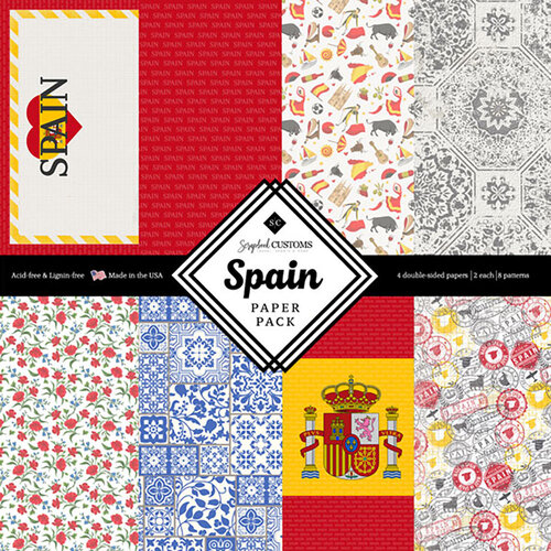 Scrapbook Customs - 6 x 6 Paper Pack - Spain 1 Scrapbook Customs - 6 x 6 Paper Pack - Spain