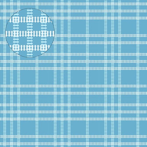 Scrapbook Customs - 12 x 12 Double Sided Paper - Train Plaid 3 Scrapbook Customs - 12 x 12 Double Sided Paper - Train Plaid