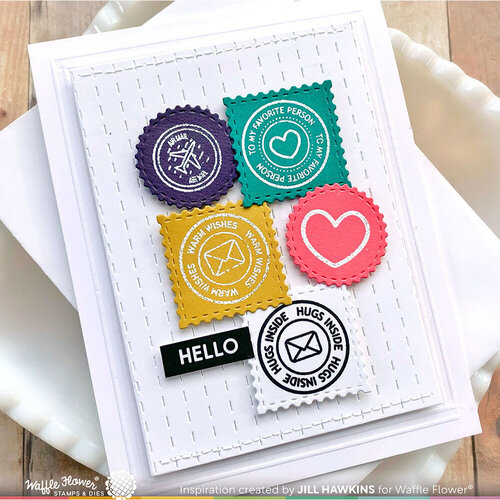 Waffle Flower Crafts - Craft Dies - Postage Collage - A7 7 Waffle Flower Crafts - Craft Dies - Postage Collage - A7