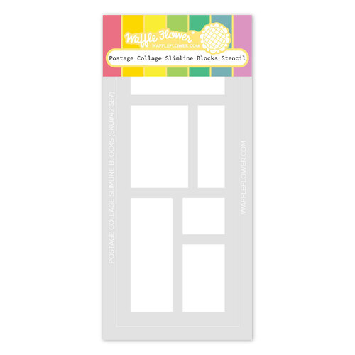Waffle Flower Crafts - Stencils - Postage Collage Slimline - Blocks 1 Waffle Flower Crafts - Stencils - Postage Collage Slimline - Blocks