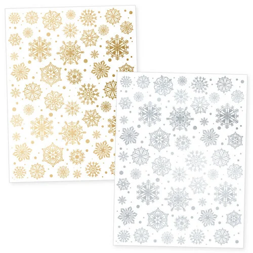 Scrapbook.com - Snowflakes - Metallic Rub-On Transfers - Gold and Silver - 6x8 - 2 Sheets 1 Scrapbook.com - Snowflakes - Metallic Rub-On Transfers - Gold and Silver - 6x8 - 2 Sheets