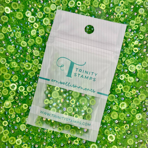 Trinity Stamps - Embellishment Mix - Iridescent Baubles - Sour Apple Bubbles 1 Trinity Stamps - Embellishment Mix - Iridescent Baubles - Sour Apple Bubbles