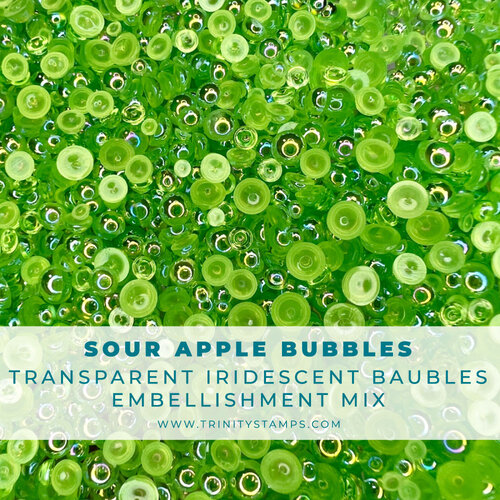 Trinity Stamps - Embellishment Mix - Iridescent Baubles - Sour Apple Bubbles 2 Trinity Stamps - Embellishment Mix - Iridescent Baubles - Sour Apple Bubbles