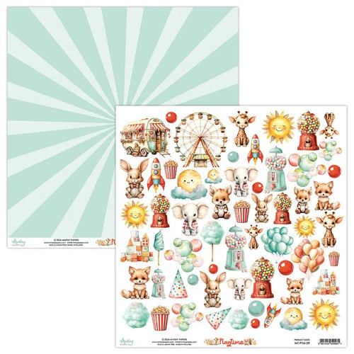 Mintay Papers - Playtime Collection - 12 x 12 Double Sided Paper - Elements