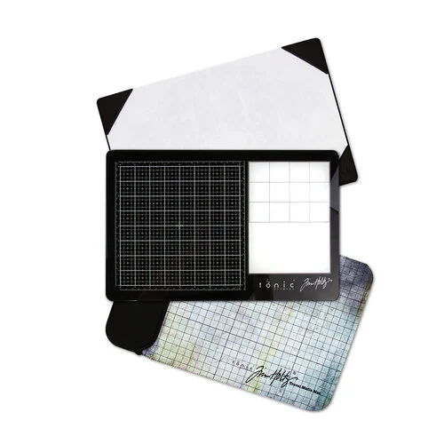 Tonic Studios - Tim Holtz - Travel Glass Media Mat and Surface Mat Bundle 1 Tonic Studios - Tim Holtz - Travel Glass Media Mat and Surface Mat Bundle