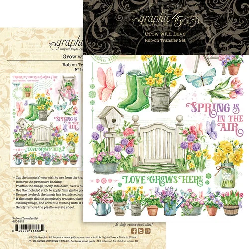 Graphic 45 - Grow With Love Collection - Rub-On Transfers 1 Graphic 45 - Grow With Love Collection - Rub-On Transfers