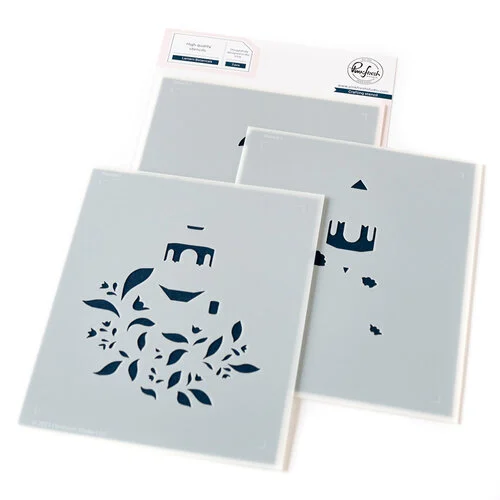 Pinkfresh Studio - Pure Joy Collection - Layering Stencils - Lantern Botanicals 1 Pinkfresh Studio - Pure Joy Collection - Layering Stencils - Lantern Botanicals