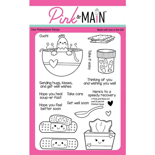 Pink and Main - Clear Photopolymer Stamps - Chicken Soup