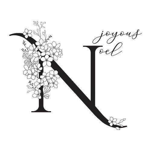 Spellbinders - Every Occasion Floral Alphabet Collection - Press Plate - N