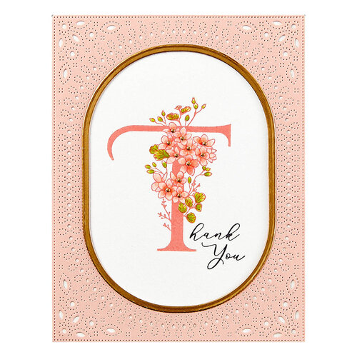 Spellbinders - Every Occasion Floral Alphabet Collection - Press Plate - T 4 Spellbinders - Every Occasion Floral Alphabet Collection - Press Plate - T