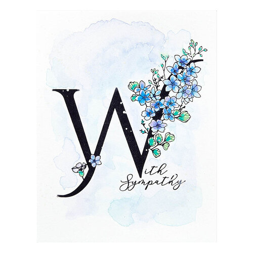 Spellbinders - Every Occasion Floral Alphabet Collection - Press Plate - W 4 Spellbinders - Every Occasion Floral Alphabet Collection - Press Plate - W