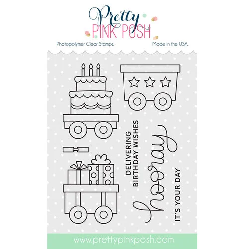 Pretty Pink Posh - Clear Photopolymer Stamps - Birthday Train