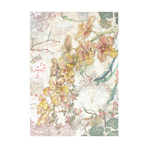 Stamperia - Orchids And Cats Collection - A6 Rice Paper - Backgrounds 9 Stamperia - Orchids And Cats Collection - A6 Rice Paper - Backgrounds