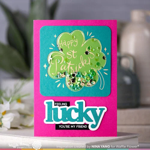 Waffle Flower Crafts - Craft Dies - Lucky Clover Shaker 2 Waffle Flower Crafts - Craft Dies - Lucky Clover Shaker