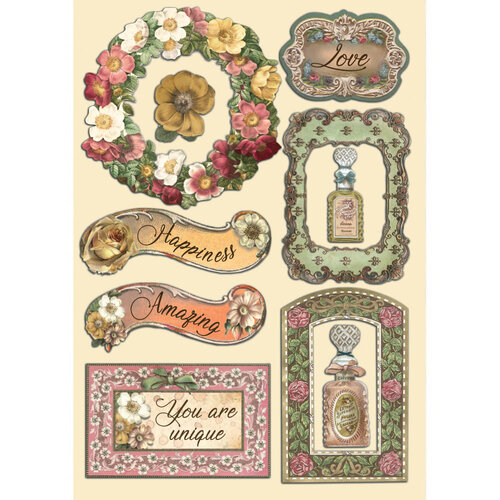 Stamperia - Rose Parfum Collection - Colored Wooden Shapes 1 Stamperia - Rose Parfum Collection - Colored Wooden Shapes