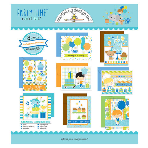 Doodlebug Design - Cards And Envelopes Kit - Party Time