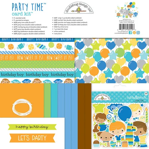 Doodlebug Design - Cards And Envelopes Kit - Party Time