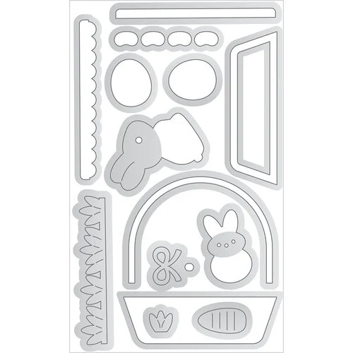 Doodlebug Design - Bunny Hop Collection - Doodle Cuts - Metal Dies - Bunny Basket