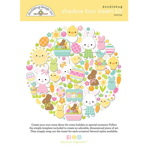 Doodlebug Design - Bunny Hop Collection - Shadow Box Insert Kit 1 Doodlebug Design - Bunny Hop Collection - Shadow Box Insert Kit