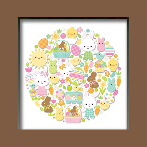 Doodlebug Design - Bunny Hop Collection - Shadow Box Insert Kit 2 Doodlebug Design - Bunny Hop Collection - Shadow Box Insert Kit