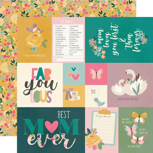 Simple Stories - Mother's Day Collection - 12 x 12 Double Sided Paper - Elements 1 Simple Stories - Mother's Day Collection - 12 x 12 Double Sided Paper - Elements