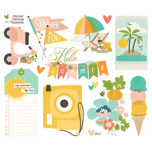 Simple Stories - Summer Snapshots Collection - Ephemera - Big Bits 2 Simple Stories - Summer Snapshots Collection - Ephemera - Big Bits