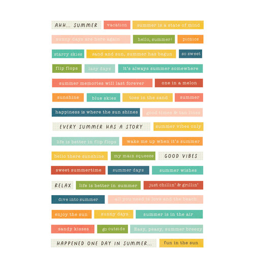Simple Stories - Summer Snapshots Collection - Sticker Book 11 Simple Stories - Summer Snapshots Collection - Sticker Book