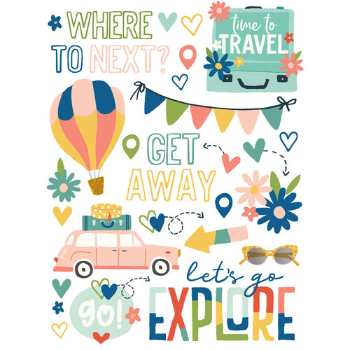 Simple Stories - Pack Your Bags Collection - Rub Ons