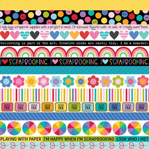 Bella Blvd - Let's Scrapbook! Collection - 12 x 12 Double Sided Paper - Borders 3 Bella Blvd - Let's Scrapbook! Collection - 12 x 12 Double Sided Paper - Borders