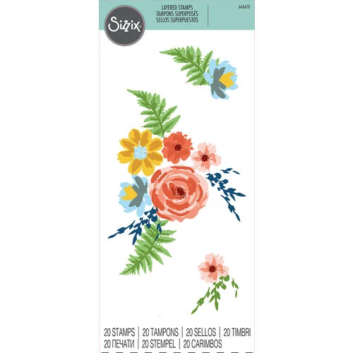 Sizzix - Clear Stamps - Painted Florals 1 Sizzix - Clear Stamps - Painted Florals