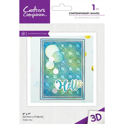 Crafter's Companion - 3D Embossing Folder - Contemporary Waves 1 Crafter's Companion - 3D Embossing Folder - Contemporary Waves