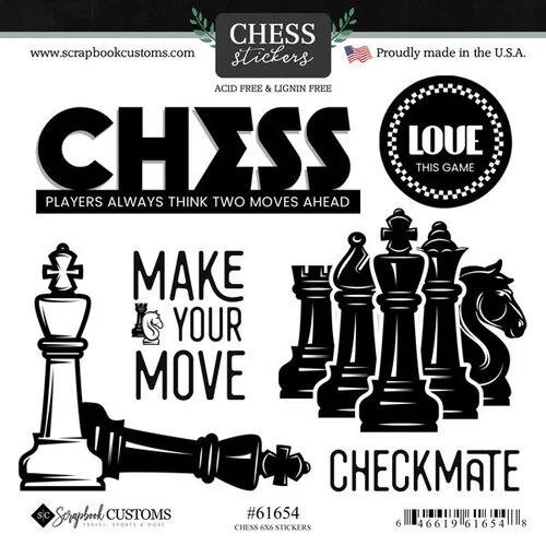 Scrapbook Customs - Cardstock Stickers - Chess 1 Scrapbook Customs - Cardstock Stickers - Chess