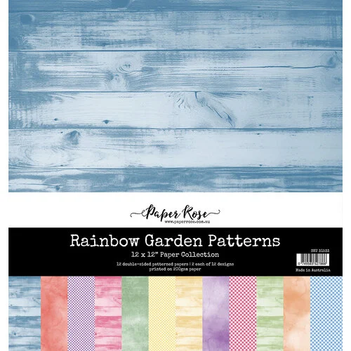 Paper Rose - Rainbow Garden Collection - 12 x 12 Paper Collection - Patterns 1 Paper Rose - Rainbow Garden Collection - 12 x 12 Paper Collection - Patterns
