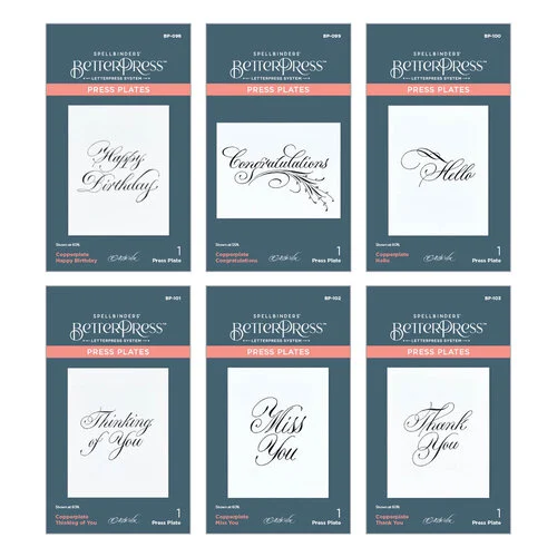 Spellbinders - BetterPress Collection - Press Plates - Copperplate Everyday Sentiments - I Want It All Bundle 1 Spellbinders - BetterPress Collection - Press Plates - Copperplate Everyday Sentiments - I Want It All Bundle