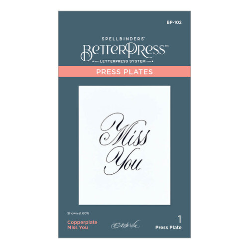 Spellbinders - BetterPress Collection - Press Plates - Copperplate Everyday Sentiments - Miss You