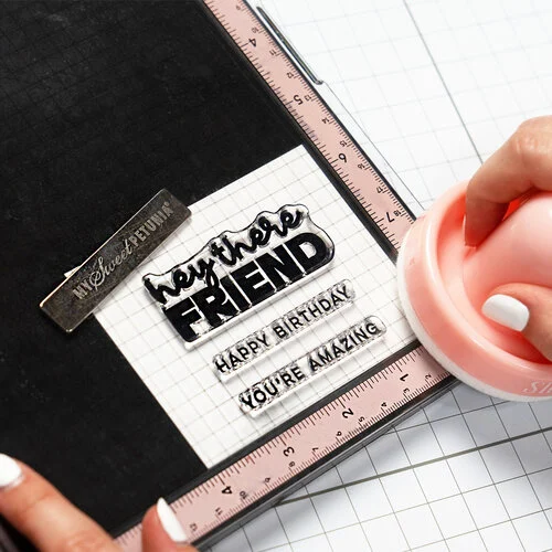 Scrapbook.com - Clear Photopolymer Stamp Set - Mini Hey There Friend 3 Scrapbook.com - Clear Photopolymer Stamp Set - Mini Hey There Friend